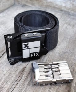 Fix MFG Belt that holds Portable Multi Tool for Easy Carry for Skateboarders, Snowboarders and Bike Riders
