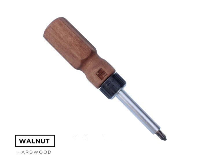 walnut wooden handle screwdriver